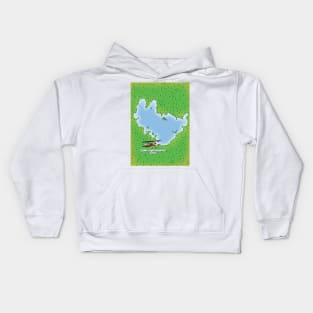 Lake Syamozero Russia Map Kids Hoodie